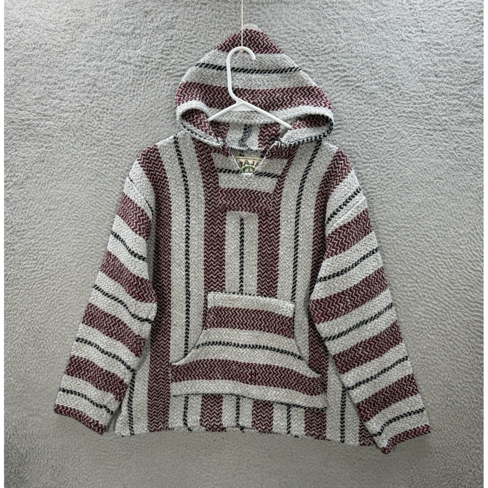 Vintage Baja Joe Sweatshirt Adult Large Multicolor Striped Hoodie Drug Rug Y2K